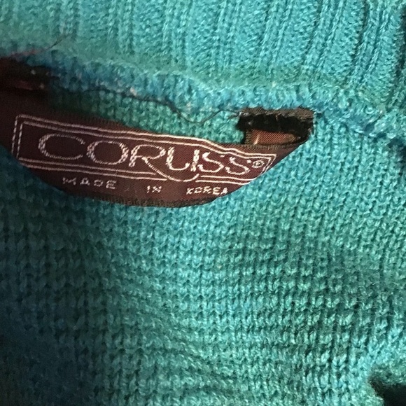 Vintage 70s v neck velour sweater - Picture 2 of 9